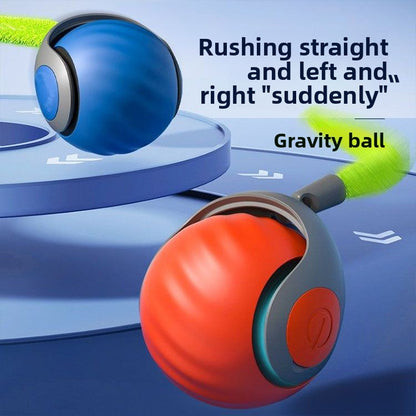 Automatic Interactive Cat Toy Ball with Feather